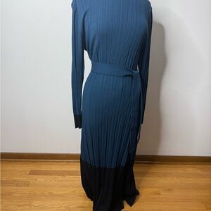 Ann Taylor Teal and Black Long Sleeve Dress